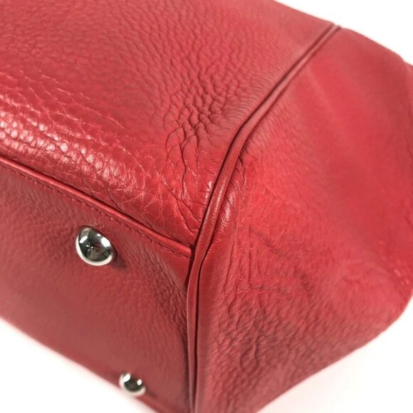 HERMES Parinobe bay 40 Shoulder Bag HandBag Taurillon Clemence Bougainvillea Red - Picture 7 of 16